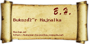 Bukszár Hajnalka névjegykártya